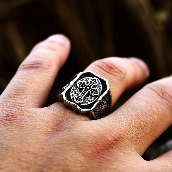 Stainless Steel Masonic Skull Ring Vintage