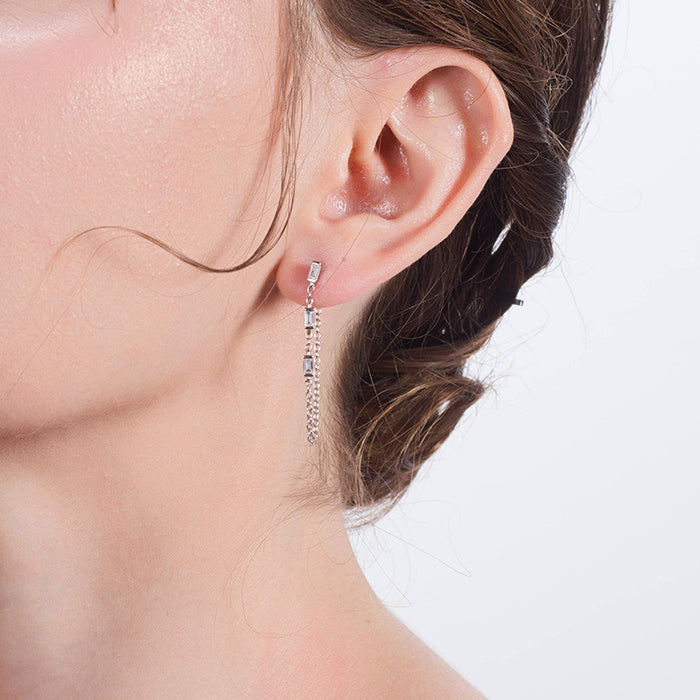 Women's Ear Line Temperament White Zircon Earrings